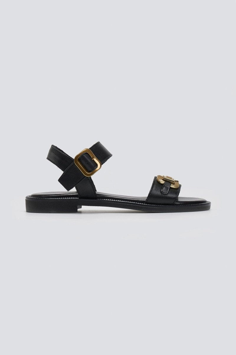 Σανδάλια δερμάτινα TFP - Μαύρο - thefashionproject.gr - TFP