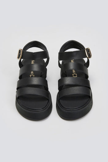 Σανδάλια δερμάτινα Tfp - Μαύρο - thefashionproject.gr - TFP