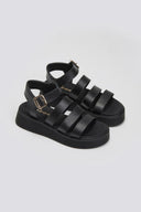 Σανδάλια δερμάτινα Tfp - Μαύρο - thefashionproject.gr - TFP