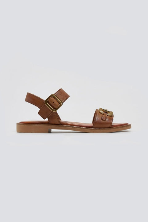 Ledersandalen – Cognac