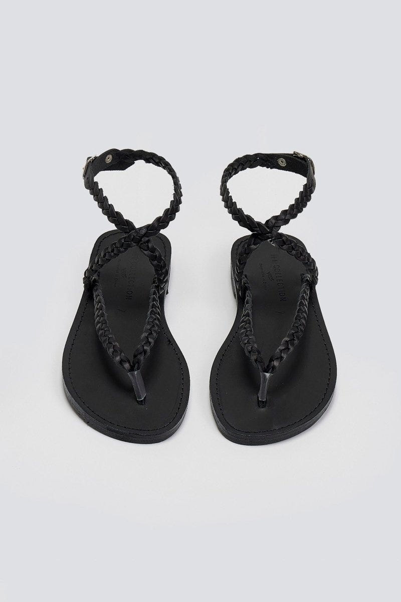 Σανδάλια δερμάτινα χειροποίητα Tfp - Μαύρο - thefashionproject.gr - TFP