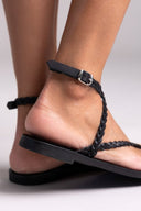 Σανδάλια δερμάτινα χειροποίητα Tfp - Μαύρο - thefashionproject.gr - TFP