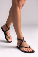Σανδάλια δερμάτινα χειροποίητα Tfp - Μαύρο - thefashionproject.gr - TFP