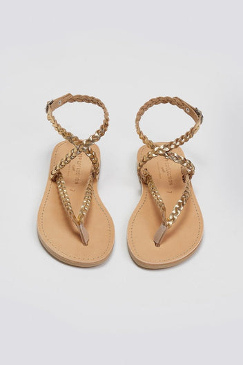 Σανδάλια δερμάτινα χειροποίητα Tfp - Χρυσό - thefashionproject.gr - TFP