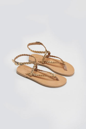 Σανδάλια δερμάτινα χειροποίητα Tfp - Χρυσό - thefashionproject.gr - TFP