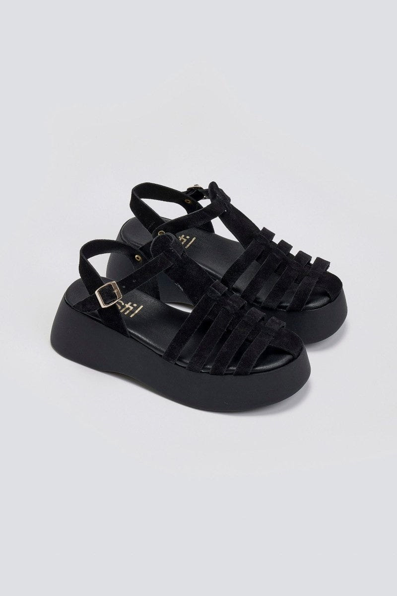 Σανδάλια fisherman καστόρινα Estil - Μαύρο - thefashionproject.gr - Estil
