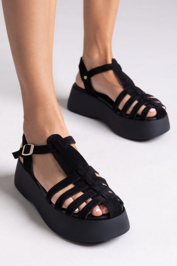 Σανδάλια fisherman καστόρινα Estil - Μαύρο - thefashionproject.gr - Estil