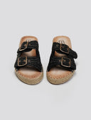 Σανδάλια flatforms από ψάθα ERYNN - Μαύρο - thefashionproject.gr - ERYNN