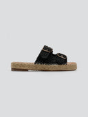 Σανδάλια flatforms από ψάθα ERYNN - Μαύρο - thefashionproject.gr - ERYNN