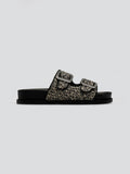 Σανδάλια flatforms από ψάθα με στρας ERYNN - Μαύρο/Μπεζ - thefashionproject.gr - ERYNN