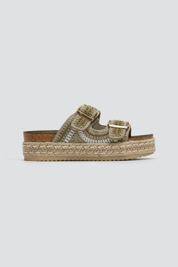 Σανδάλια flatforms από σχοινί Refresh172760 - Χακί - thefashionproject.gr - Refresh