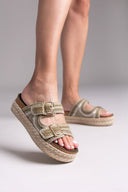 Σανδάλια flatforms από σχοινί Refresh172760 - Χακί - thefashionproject.gr - Refresh