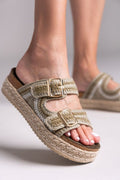 Σανδάλια flatforms από σχοινί Refresh172760 - Χακί - thefashionproject.gr - Refresh
