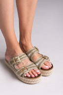 Σανδάλια flatforms από σχοινί Refresh172760 - Χακί - thefashionproject.gr - Refresh