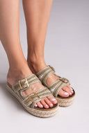 Σανδάλια flatforms από σχοινί Refresh172760 - Χακί - thefashionproject.gr - Refresh
