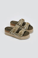 Σανδάλια flatforms από σχοινί Refresh172760 - Χακί - thefashionproject.gr - Refresh