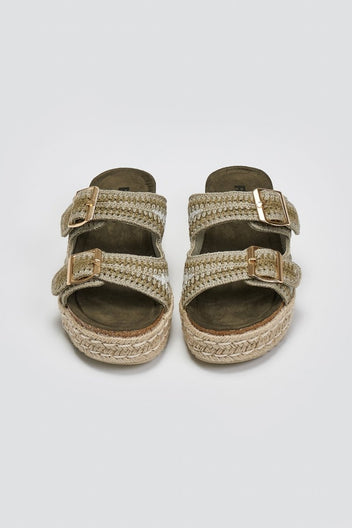Σανδάλια flatforms από σχοινί Refresh172760 - Χακί - thefashionproject.gr - Refresh