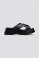 Σανδάλια flatforms crossover Estil - Μαύρο - thefashionproject.gr - Estil