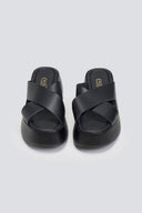 Σανδάλια flatforms crossover Estil - Μαύρο - thefashionproject.gr - Estil