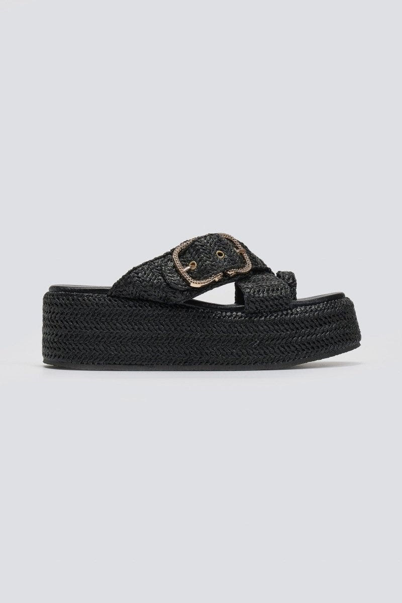 Σανδάλια flatforms crossover Mariella Fabiani 2514/05 - Μαύρο - thefashionproject.gr - Mariella Fabiani