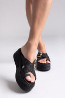 Σανδάλια flatforms crossover Mariella Fabiani 2514/05 - Μαύρο - thefashionproject.gr - Mariella Fabiani