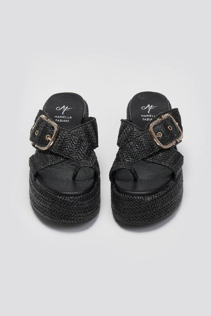 Σανδάλια flatforms crossover Mariella Fabiani 2514/05 - Μαύρο - thefashionproject.gr - Mariella Fabiani
