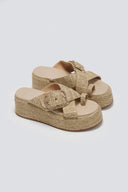 Σανδάλια flatforms crossover Mariella Fabiani 2514/05 - Μπεζ - thefashionproject.gr - Mariella Fabiani