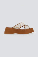 Σανδάλια flatforms crossover με print Estil - Ταμπά - thefashionproject.gr - Estil