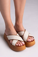 Σανδάλια flatforms crossover με print Estil - Ταμπά - thefashionproject.gr - Estil
