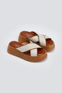 Σανδάλια flatforms crossover με print Estil - Ταμπά - thefashionproject.gr - Estil
