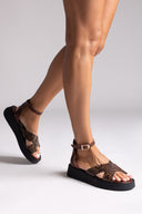 Flatform Crossover Sandali - Marrone