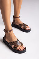 Flatform Crossover Sandali - Marrone