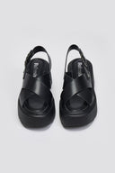 Σανδάλια flatforms crossover Refresh 172577 - Μαύρο - thefashionproject.gr - Refresh