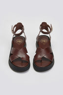Σανδάλια flatforms crossover Tfp - Καφέ - thefashionproject.gr - TFP