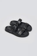 Σανδάλια flatforms δερμάτινα Carad - Μαύρο - thefashionproject.gr - CARAD