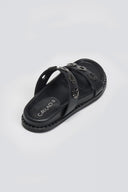 Σανδάλια flatforms δερμάτινα Carad - Μαύρο - thefashionproject.gr - CARAD
