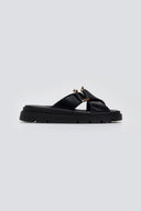 Σανδάλια flatforms δερμάτινα crossover Tfp