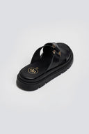 Σανδάλια flatforms δερμάτινα crossover Tfp