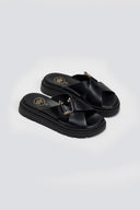 Σανδάλια flatforms δερμάτινα crossover Tfp
