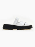 Σανδάλια flatforms δερμάτινα crossover TFP - Λευκό - thefashionproject.gr - TFP