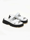 Σανδάλια flatforms δερμάτινα crossover TFP - Λευκό - thefashionproject.gr - TFP