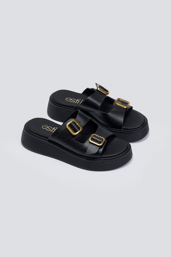 Σανδάλια flatforms δερμάτινα Estil