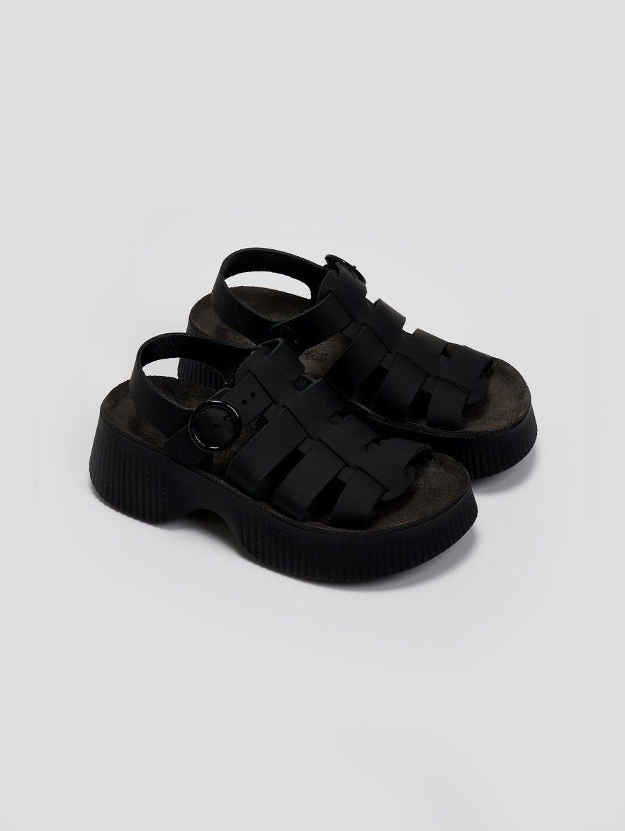 Σανδάλια flatforms δερμάτινα gladiator AVRIL FANTASY SANDALS - Μαύρο - thefashionproject.gr - FANTASY SANDALS