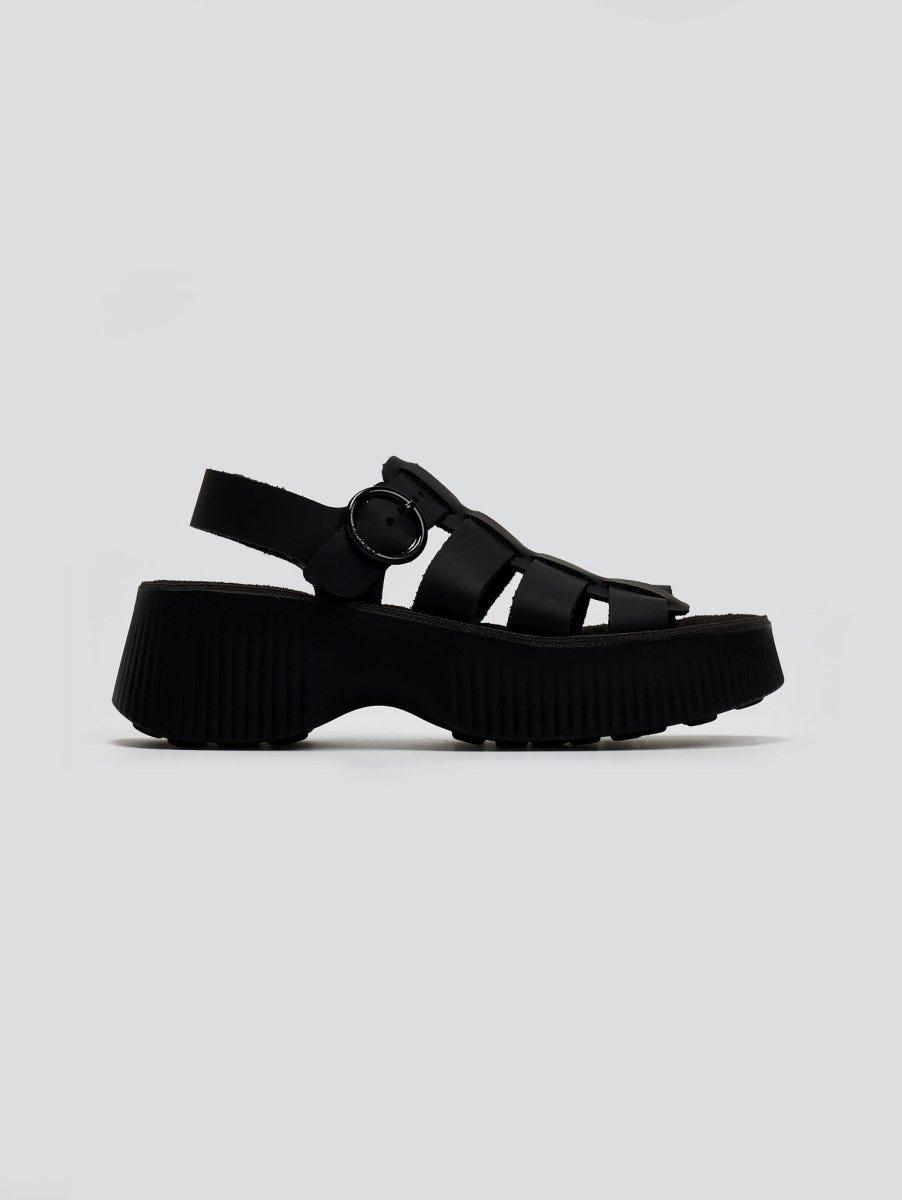 Σανδάλια flatforms δερμάτινα gladiator AVRIL FANTASY SANDALS - Μαύρο - thefashionproject.gr - FANTASY SANDALS