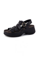 Σανδάλια flatforms δερμάτινα gladiator AVRIL FANTASY SANDALS - Μαύρο - thefashionproject.gr - FANTASY SANDALS