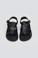 Σανδάλια flatforms δερμάτινα gladiator Estil - Μαύρο - thefashionproject.gr - Estil