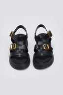 Σανδάλια flatforms δερμάτινα gladiator με τοκάδες Estil - Μαύρο - thefashionproject.gr - Estil