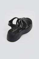 Σανδάλια flatforms δερμάτινα gladiator Tfp - Μαύρο - thefashionproject.gr - TFP