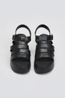 Σανδάλια flatforms δερμάτινα gladiator Tfp - Μαύρο - thefashionproject.gr - TFP