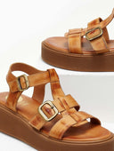 Σανδάλια flatforms δερμάτινα gladiator TFP - Ταμπά - thefashionproject.gr - TFP